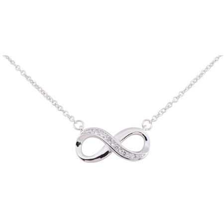 Infinity Necklace with Half-clear CZs - Click Image to Close